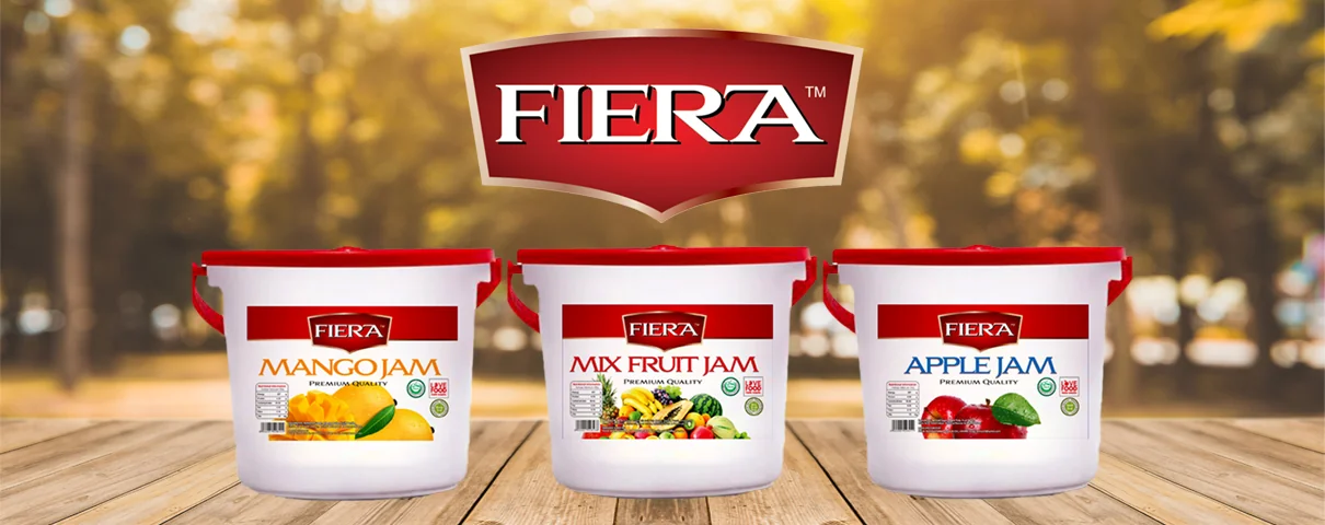 Fiera mango, mixed fruit and apple jams